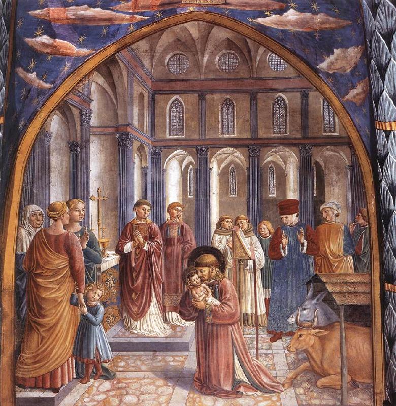 GOZZOLI, Benozzo Scenes from the Life of St Francis (Scene 9, north wall) dh Sweden oil painting art